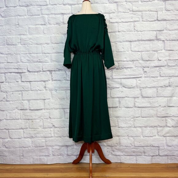 Anthropologie The Odells Emerald Green Midi Dress - Picture 2 of 6